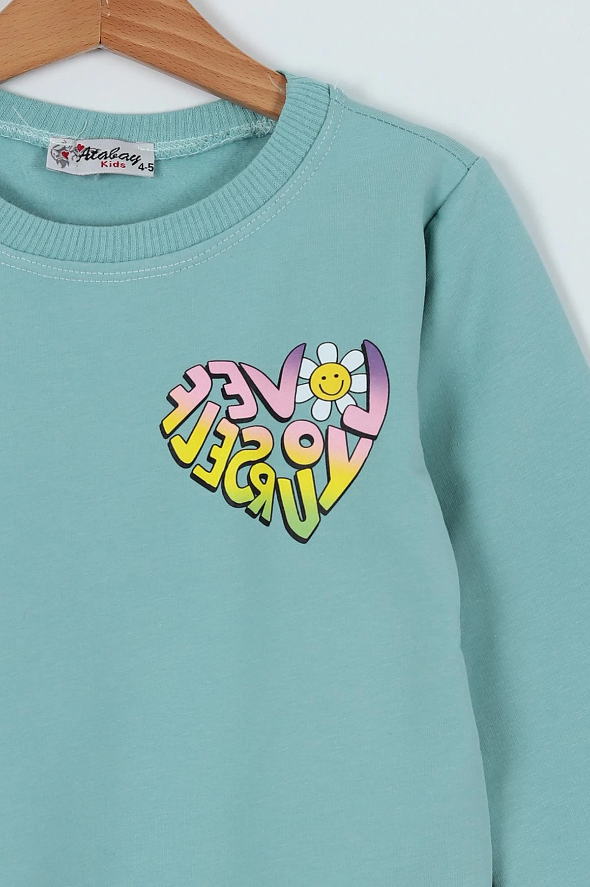 Su Yeşili (8-12 Yaş)  Baskılı Kız Çocuk Sweat 236180