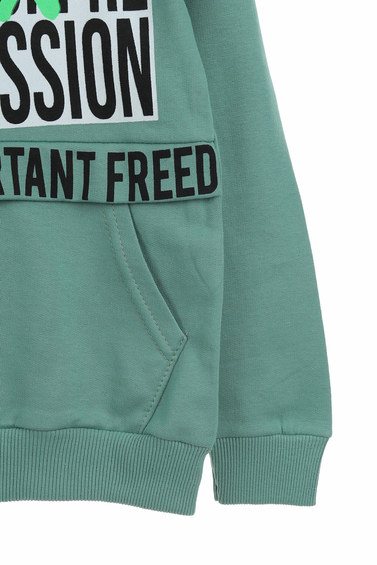 Su Yeşili (8-12 Yaş) Freedom Baskılı İki İp Şardonlu Erkek Çocuk sweat 139793
