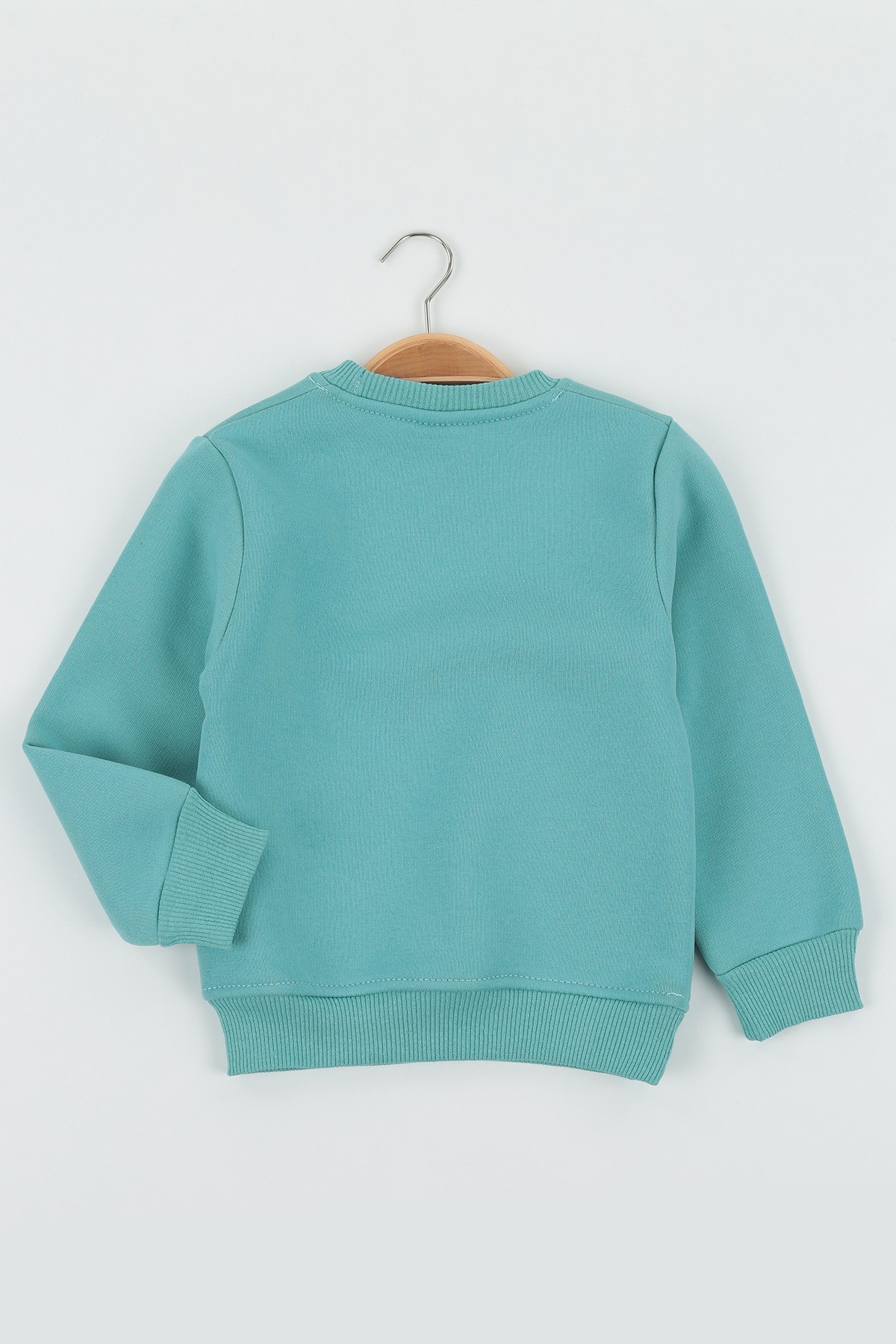 Su Yeşili (8-12 Yaş) Wowo Wın Baskılı Üç İp Şardonlu Erkek Çocuk Sweat Polar 135252