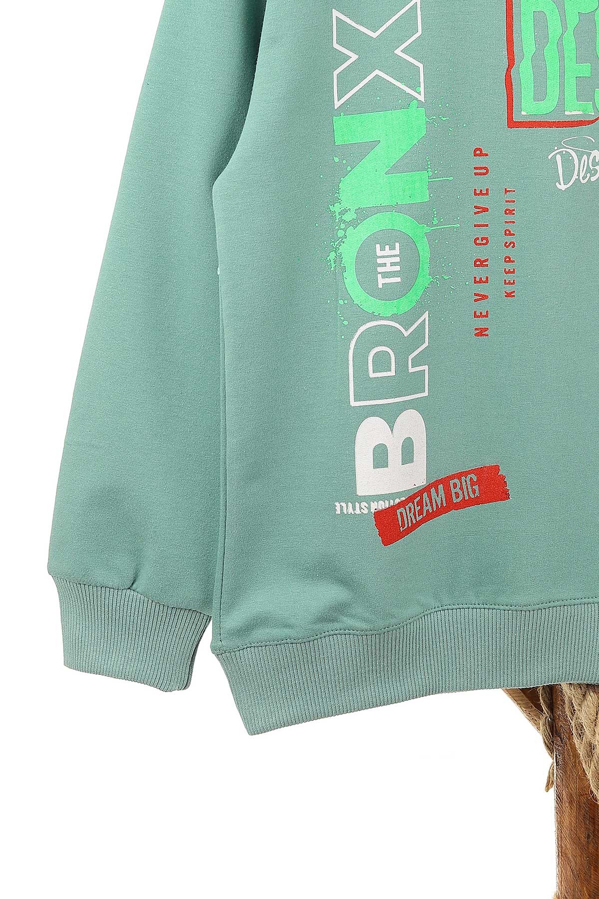 Su Yeşili (9-12 Yaş) Bronx Desire Baskılı Erkek Çocuk Sweat 150942