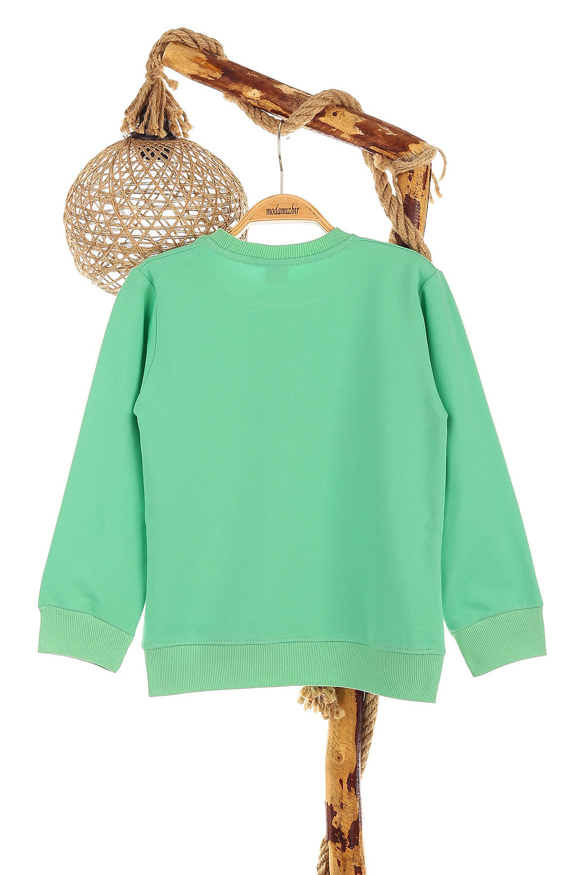 Su Yeşili (9-12 Yaş) Happy Baskılı Kız Çocuk Sweat 150986