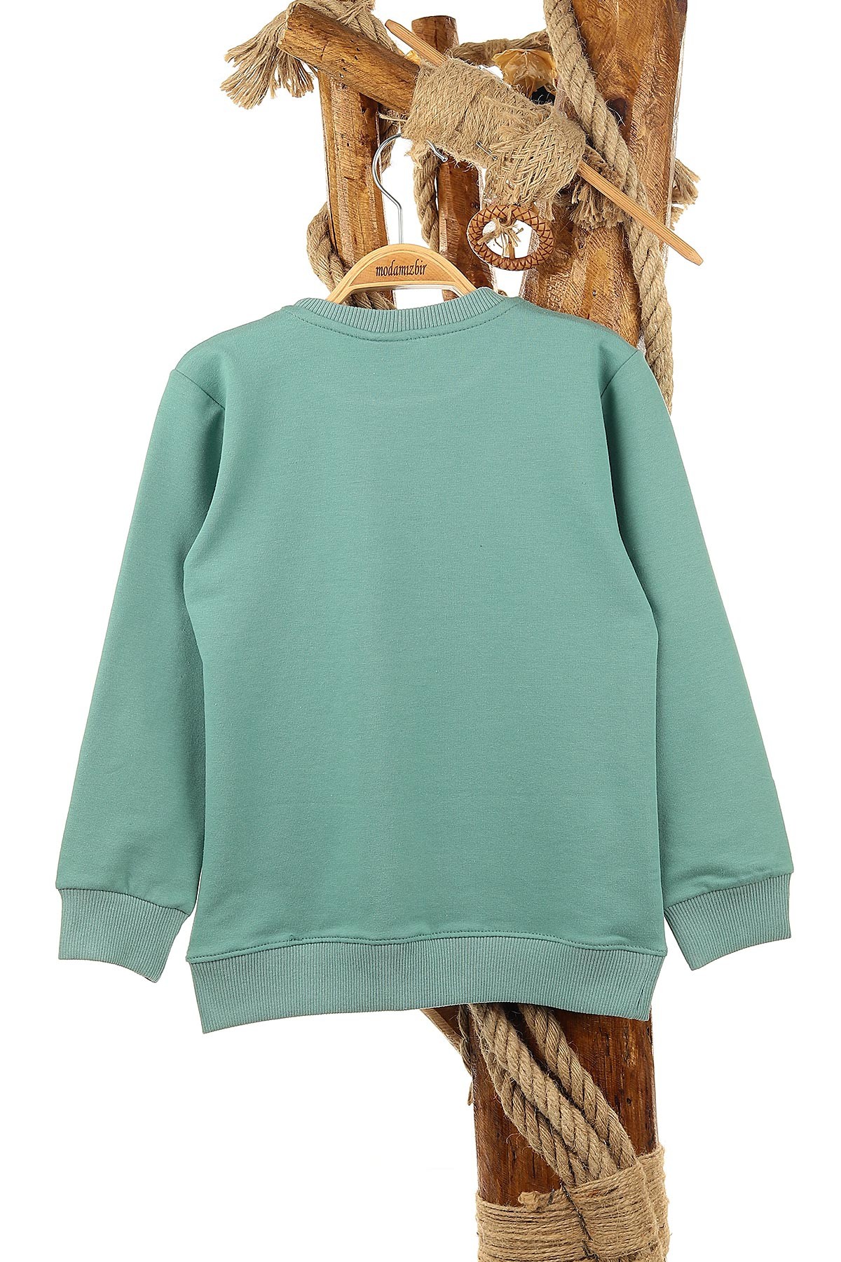Su Yeşili (9-12 Yaş) Relax Baskılı Erkek Çocuk Sweat 150948