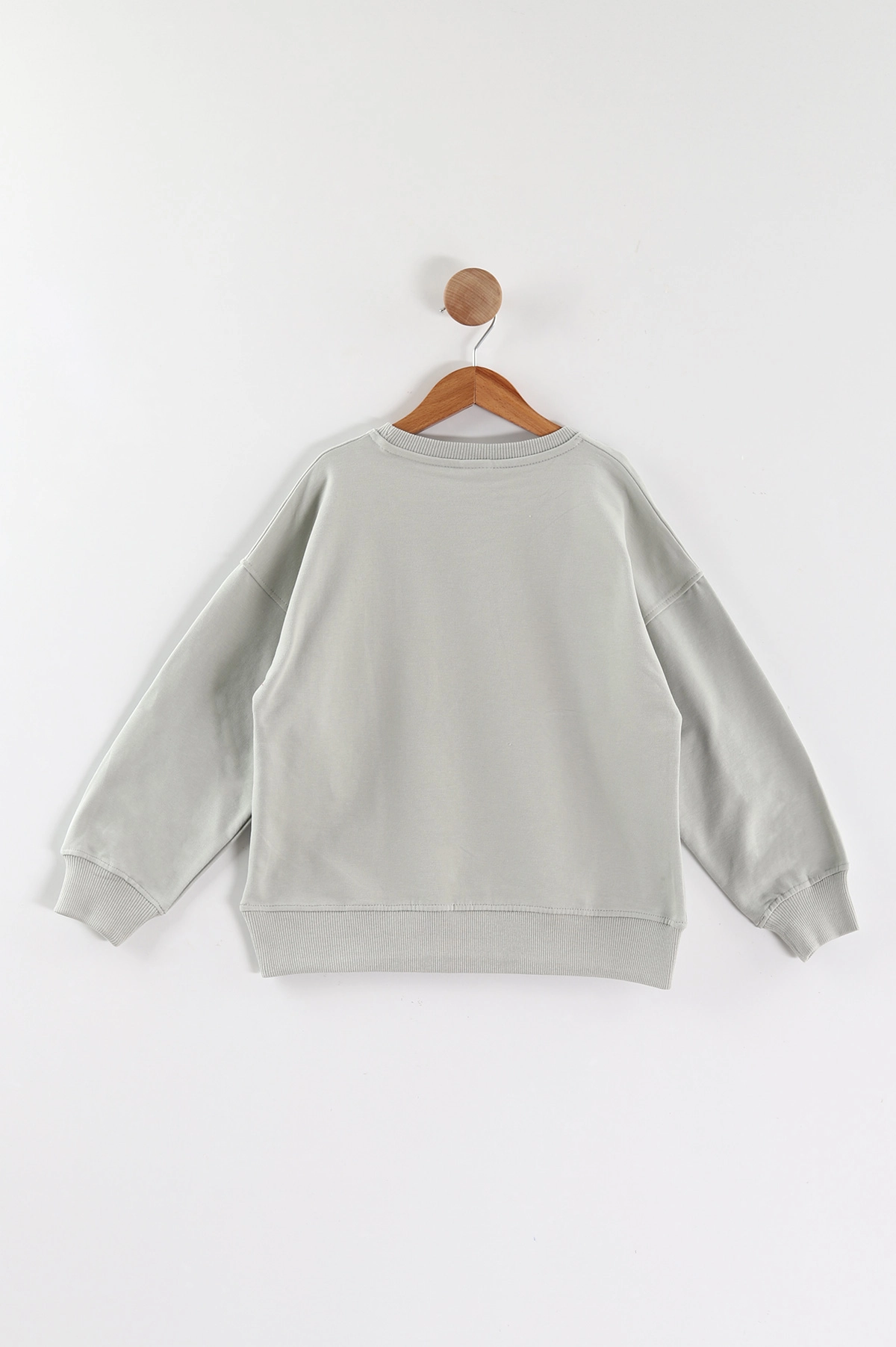 Su Yeşili (9-12 Yaş)Taşlı Fiyonklu Kız Çocuk Sweatshirt 432863