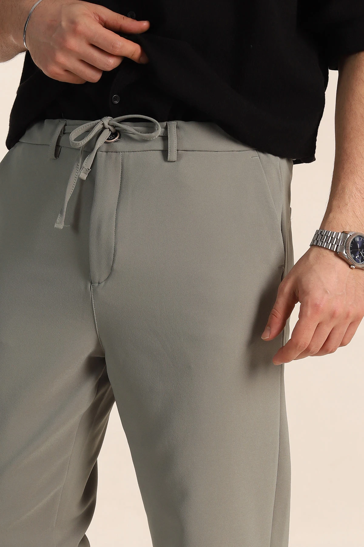 Su Yeşili Baggy Likralı Duble Kumaş Erkek Pantolon 345001