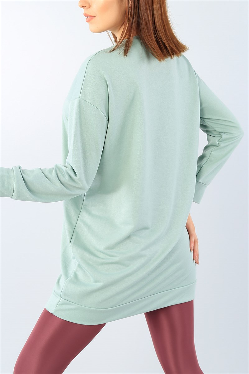Su Yeşili Baskılı Tunik 39044