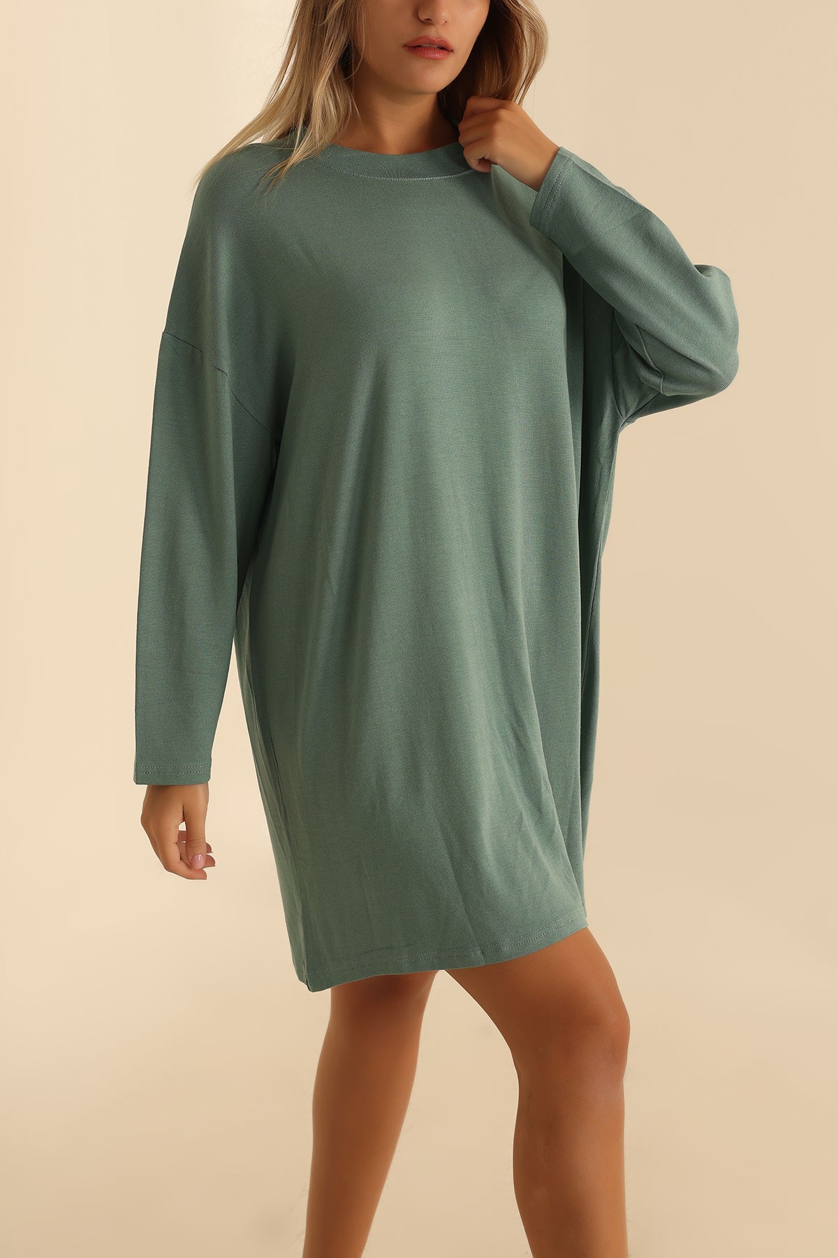 Su Yeşili Çilek Kumaş Tunik 204125