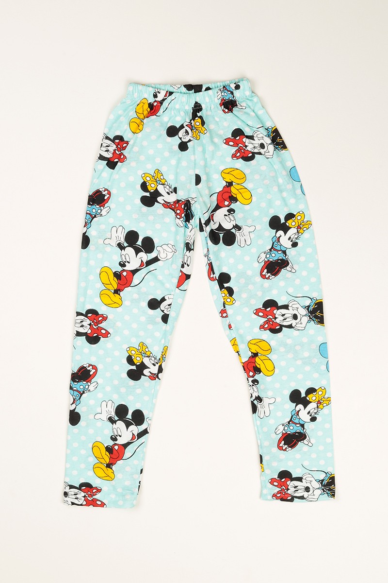 Su Yeşili Düğmeli Kız Çocuk Pijama Takımı 77895