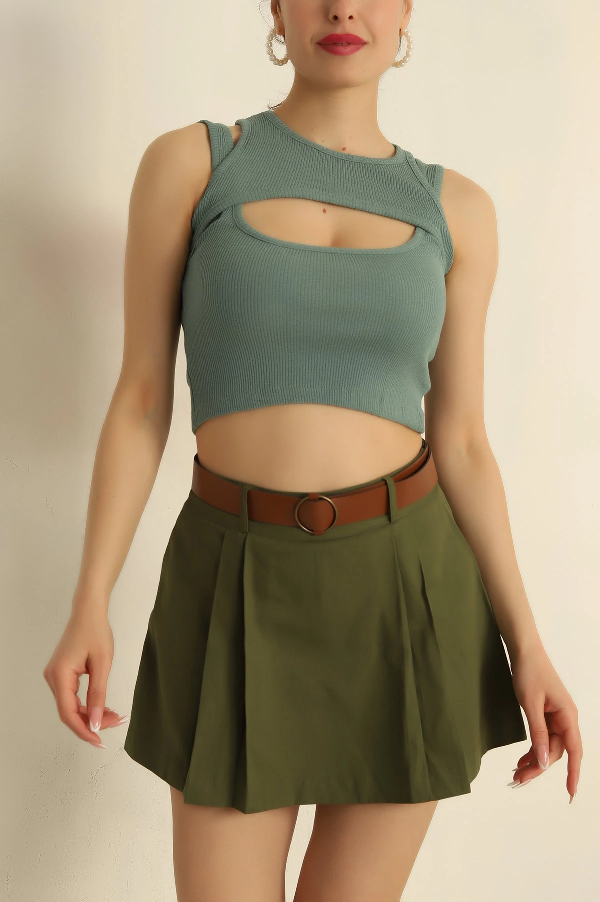 Su Yeşili Bolero Tasarım Bluz 262522