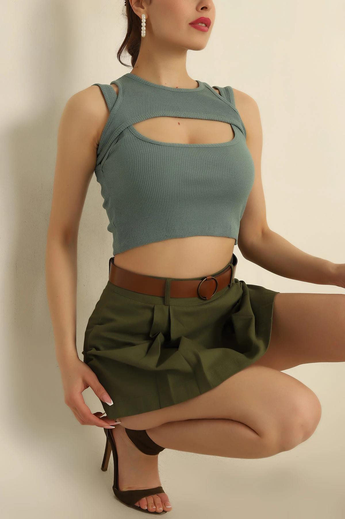 Su Yeşili Bolero Tasarım Bluz 262522