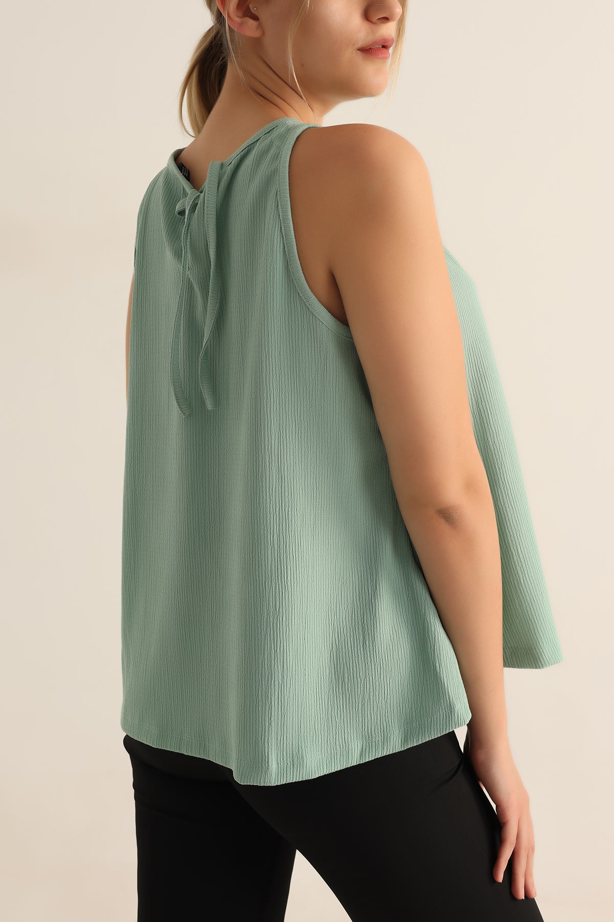Su Yeşili Güpür Detay Bürümcük Bluz 186633