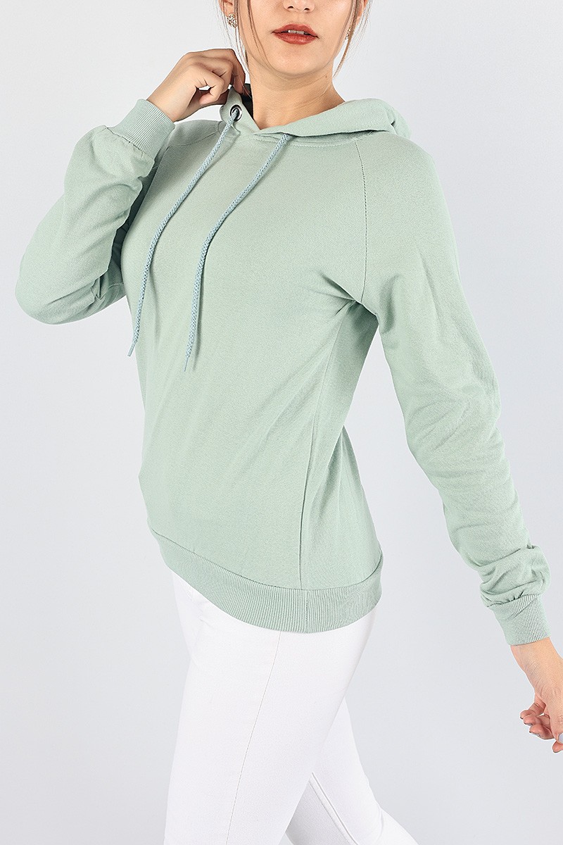 Su Yeşili İçi Şardonlu Kapüşonlu Bayan Sweat 87750