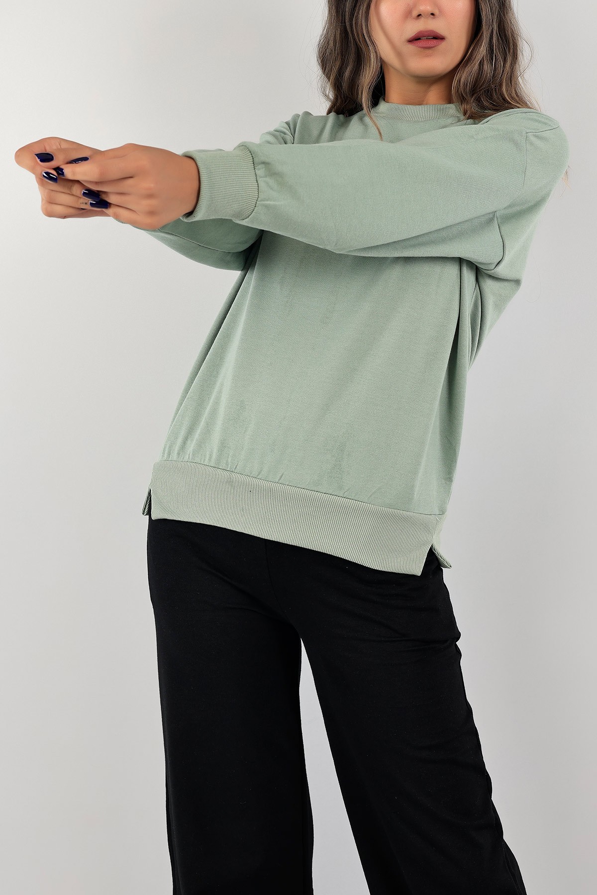 Su Yeşili İki İp Bayan Sweat 126650