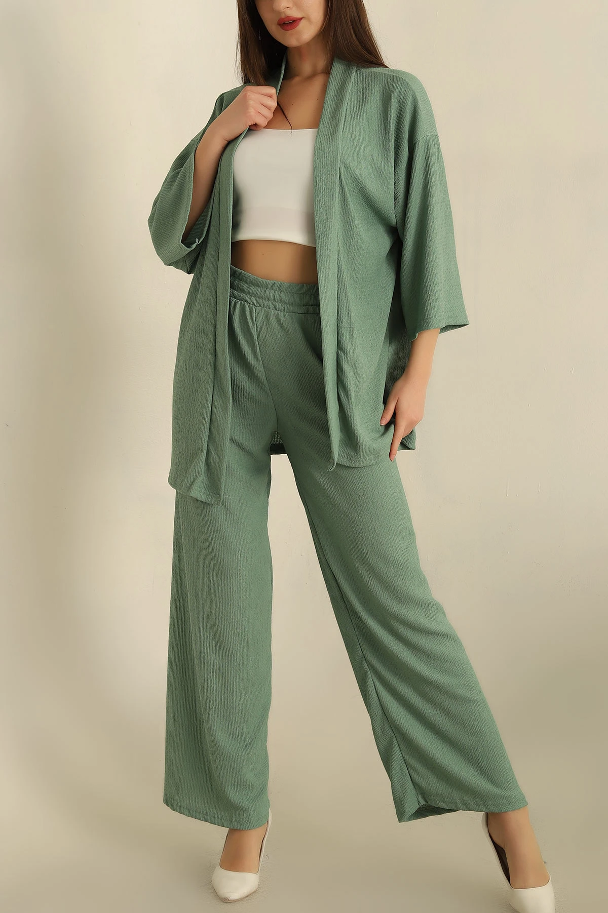 Su Yeşili Kimono Pantolon Okyanus İkili Takım 273221