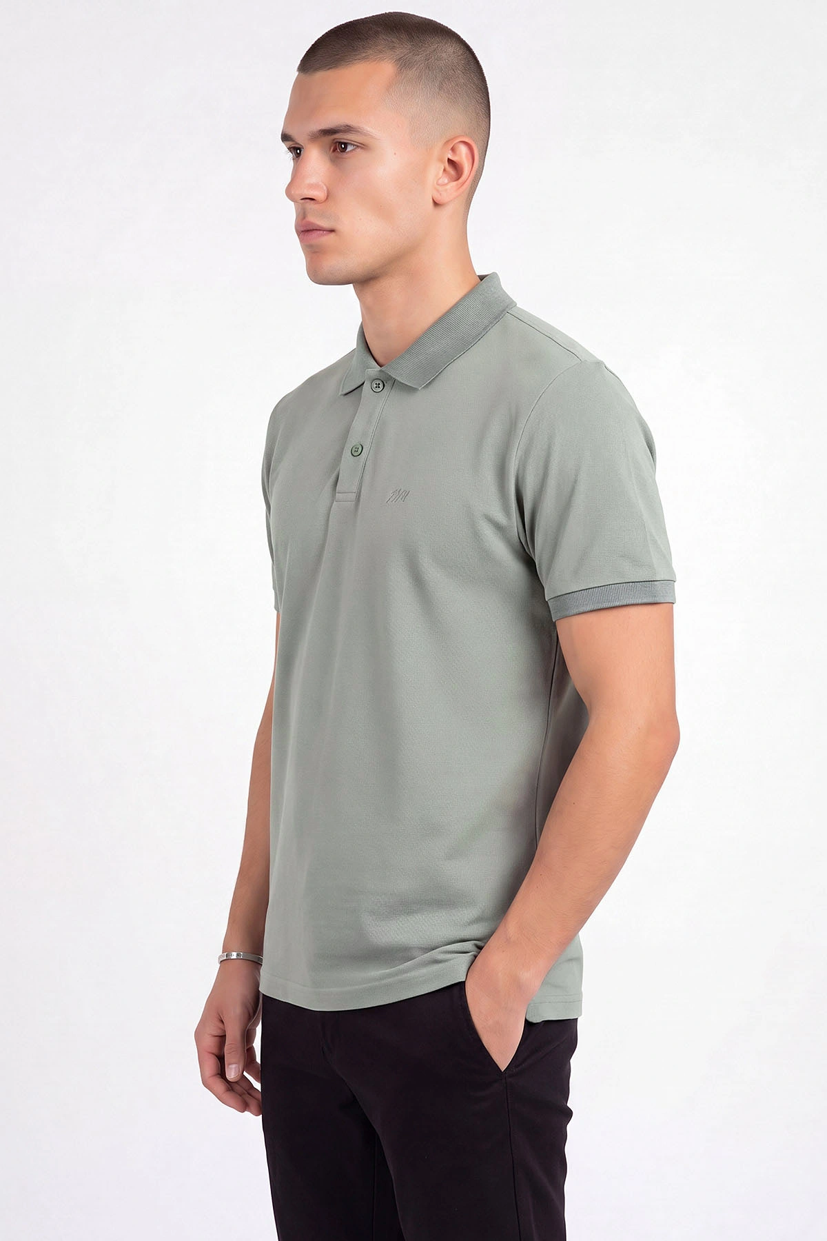 Su Yeşili Polo Yaka Erkek Tişört 470312
