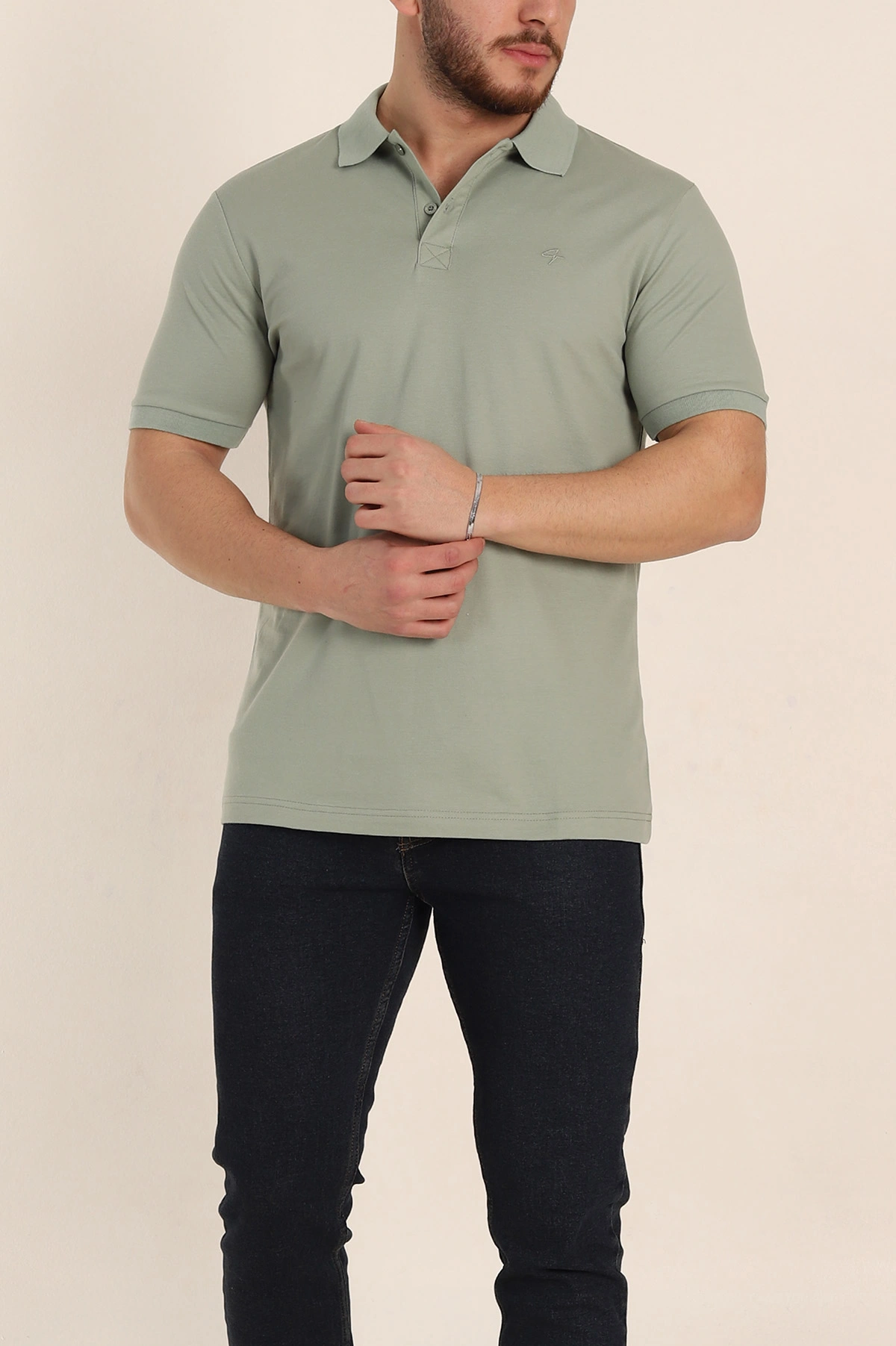 Su Yeşili Regular Fit Basic Polo Yaka Erkek Tişört 342468