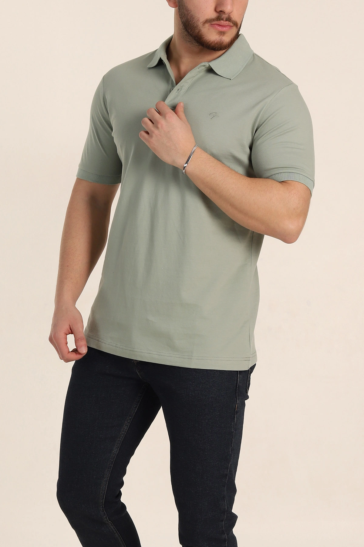 Su Yeşili Regular Fit Basic Polo Yaka Erkek Tişört 342468
