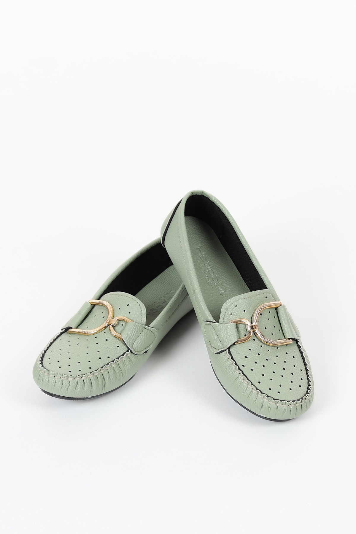 Su Yeşili Tokalı Kadın Babet Ayakkabı 120680