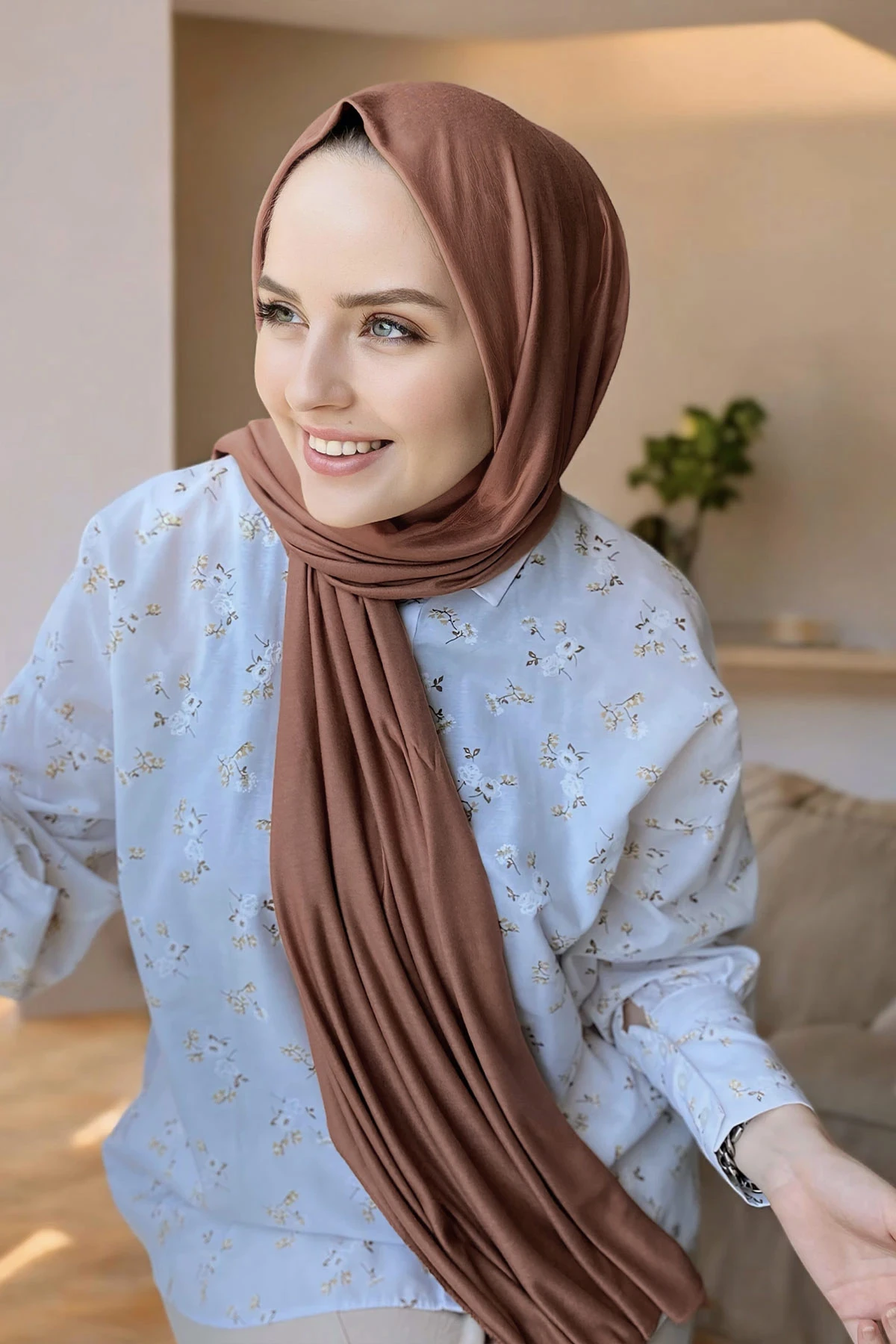 Sütlü Kahve 75x190 Düz Penye Şal 287351