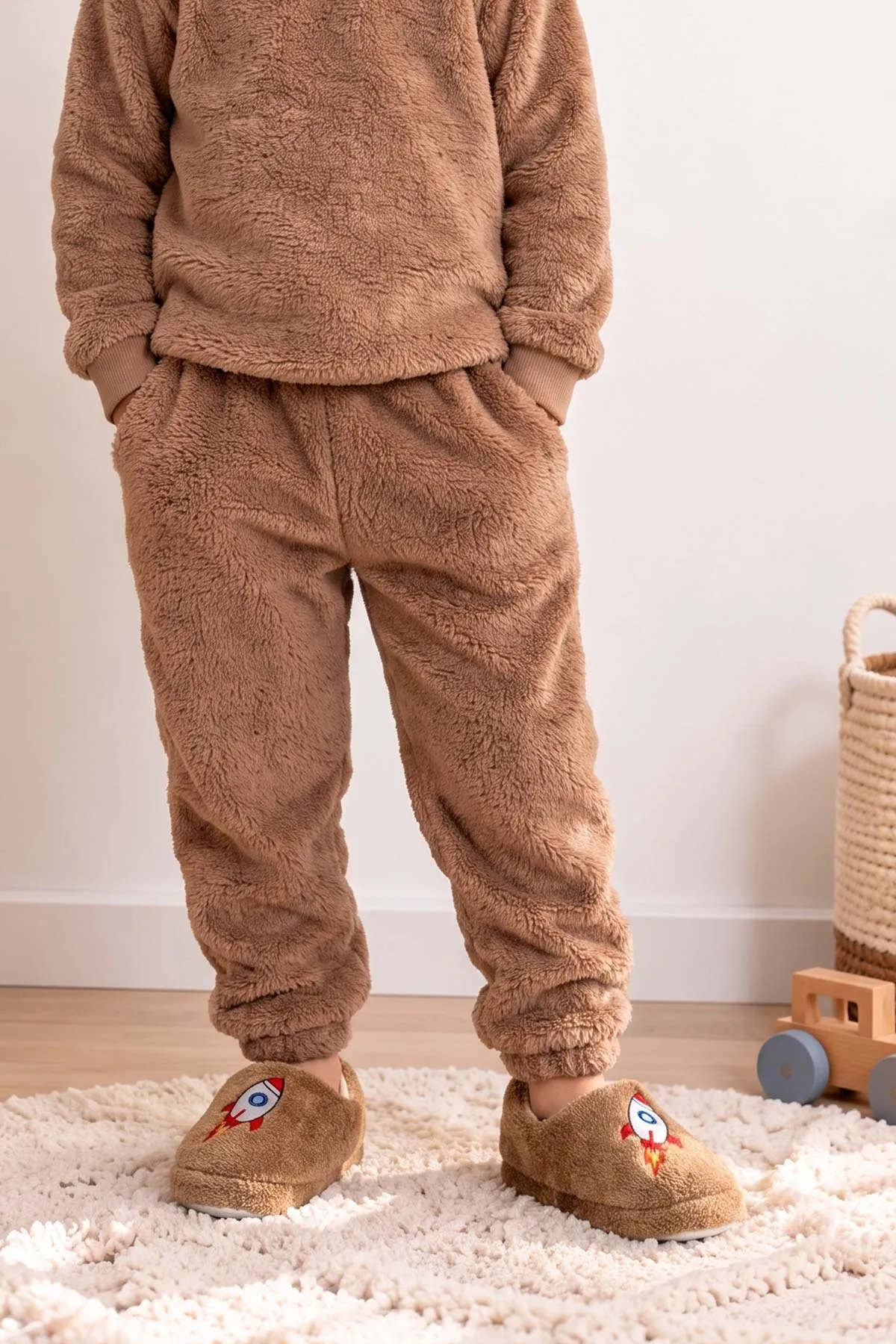 Taba ( 25 - 30 ) Peluş Erkek Çocuk Panduf 495147