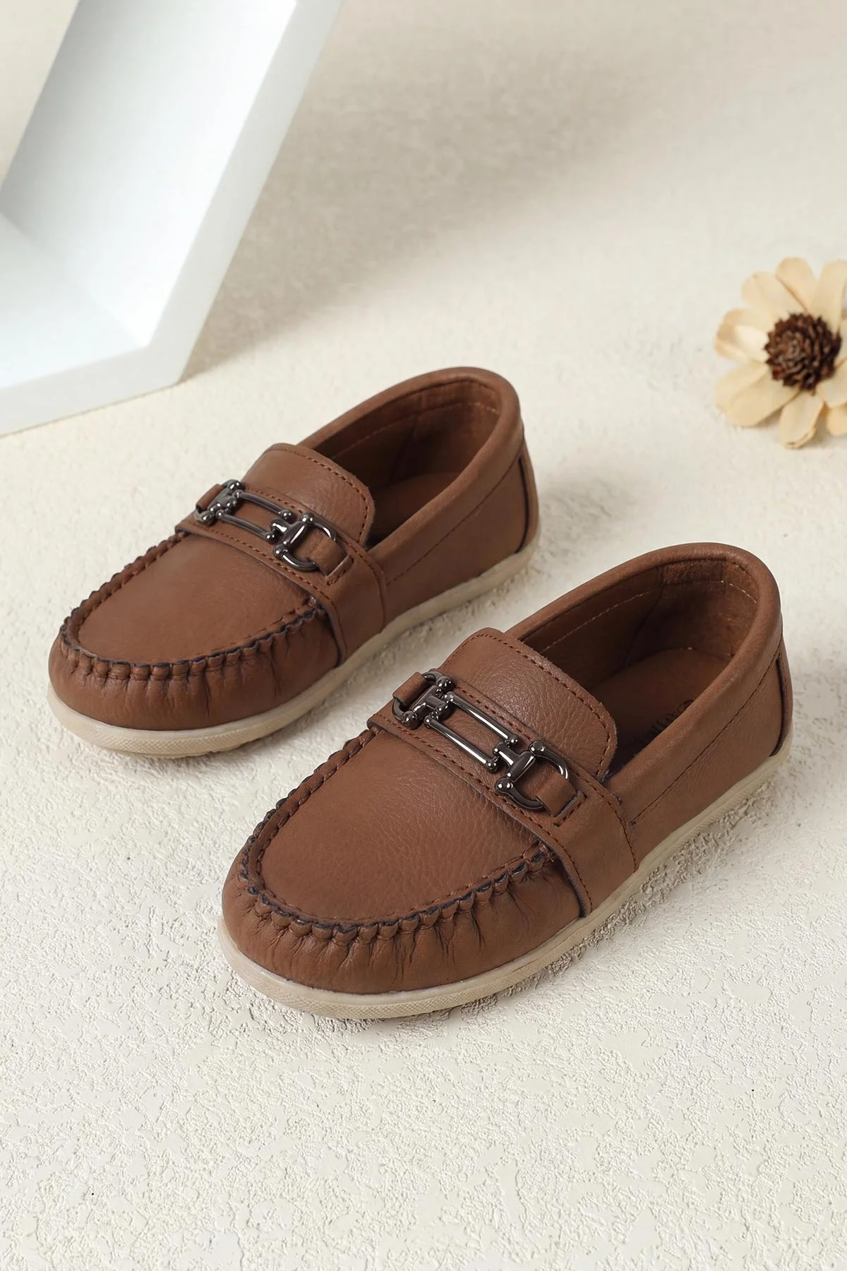 Taba ( 25 - 30 ) Toka Detaylı Erkek Çocuk Loafer Ayakkabı 463210