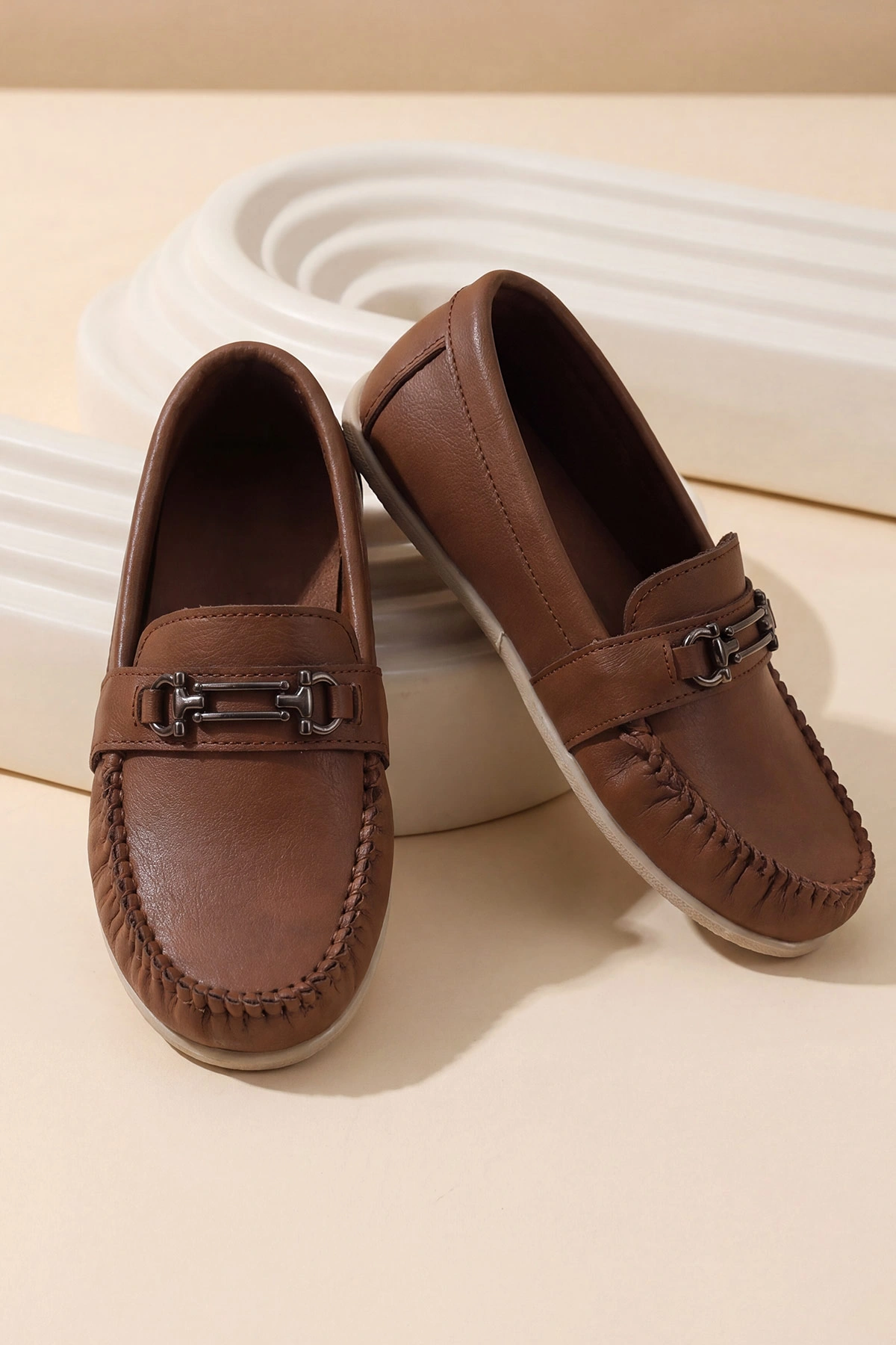 Taba ( 31 - 36 ) Toka Detaylı Erkek Çocuk Loafer Ayakkabı 463207