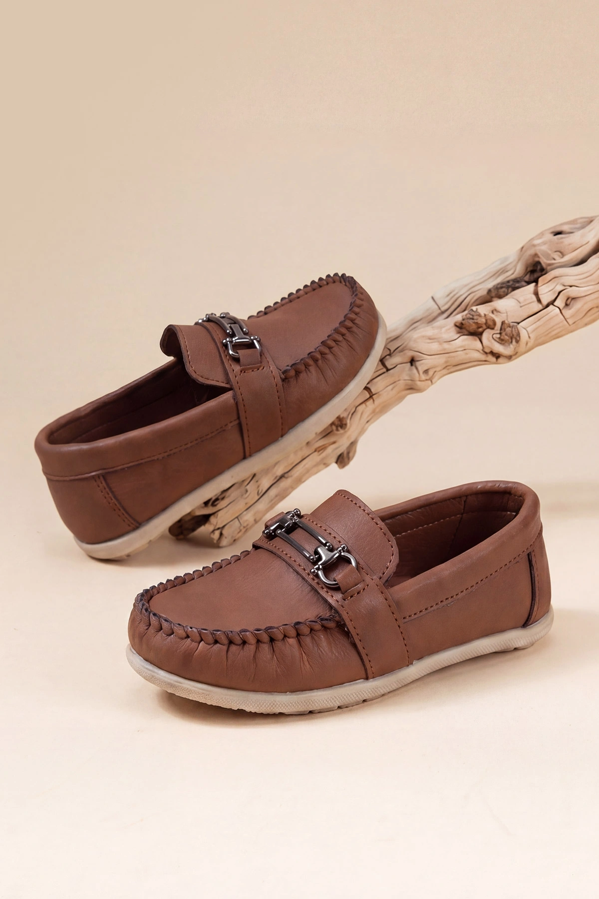 Taba ( 31 - 36 ) Toka Detaylı Erkek Çocuk Loafer Ayakkabı 463214