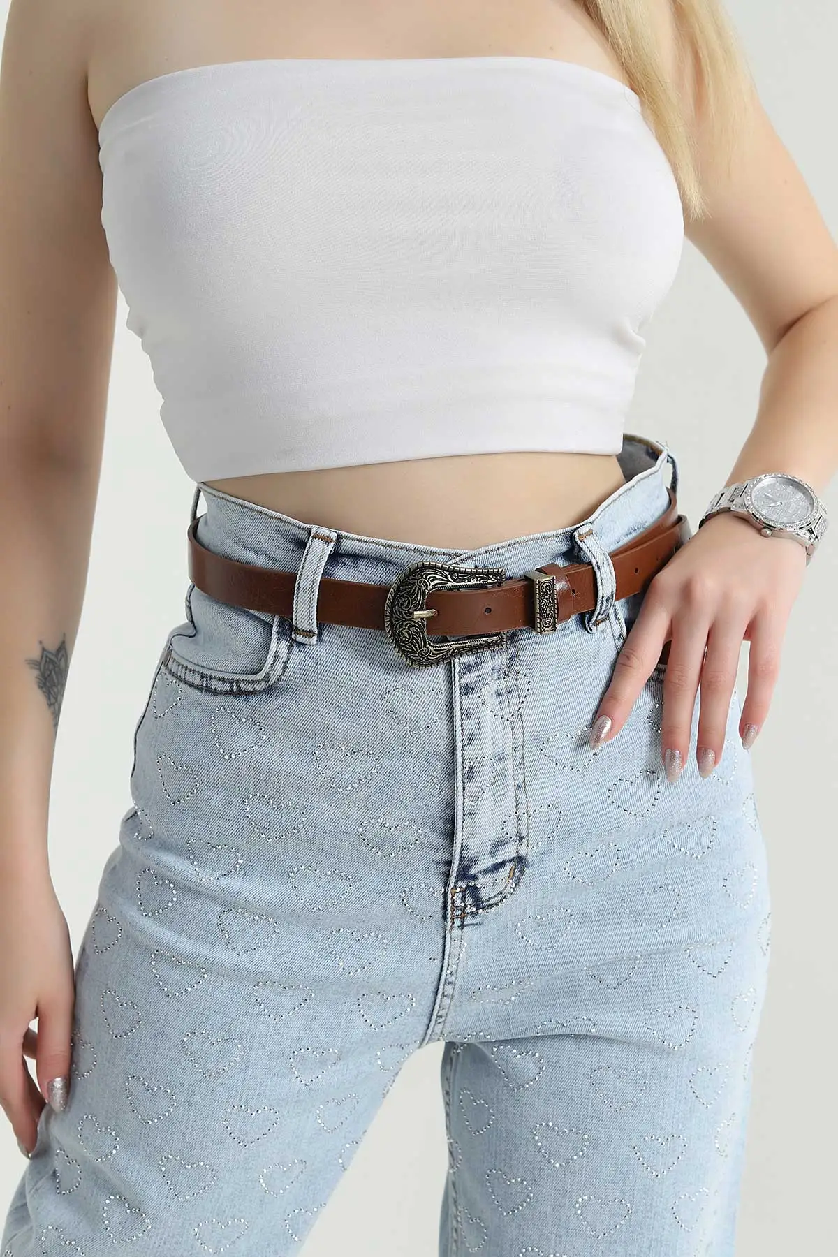 Taba Antik Toka Detaylı Kadın Kemer 470493