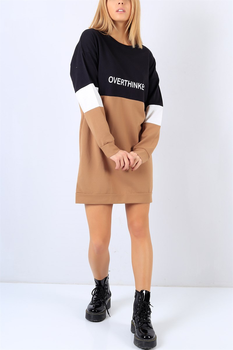 Taba Baskılı Bisiklet Yaka Tunik 22181B