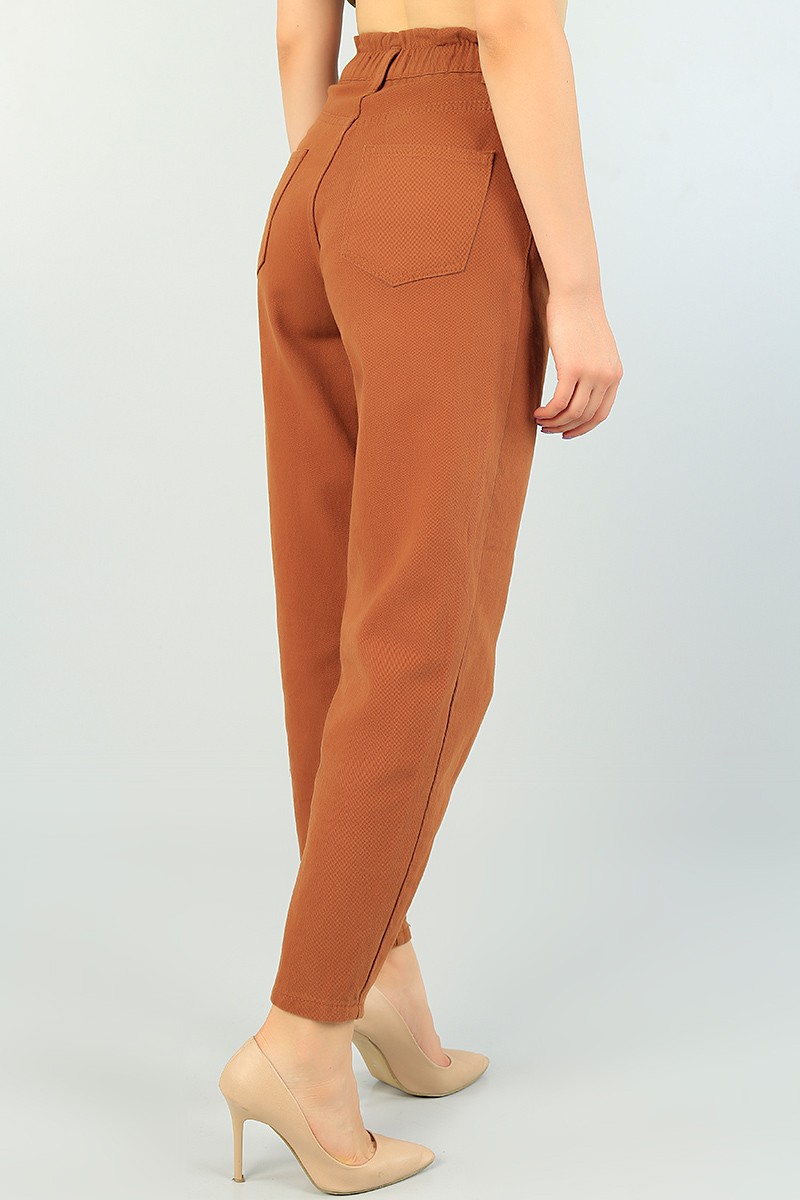 Taba Beli Lastikli Bayan Mom Kot Pantolon 73084