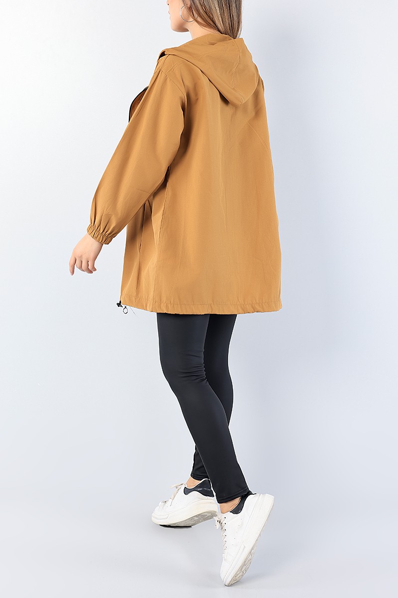 Taba Beli Sıkmalı Bayan İnce Mevsimlik Mont 75127