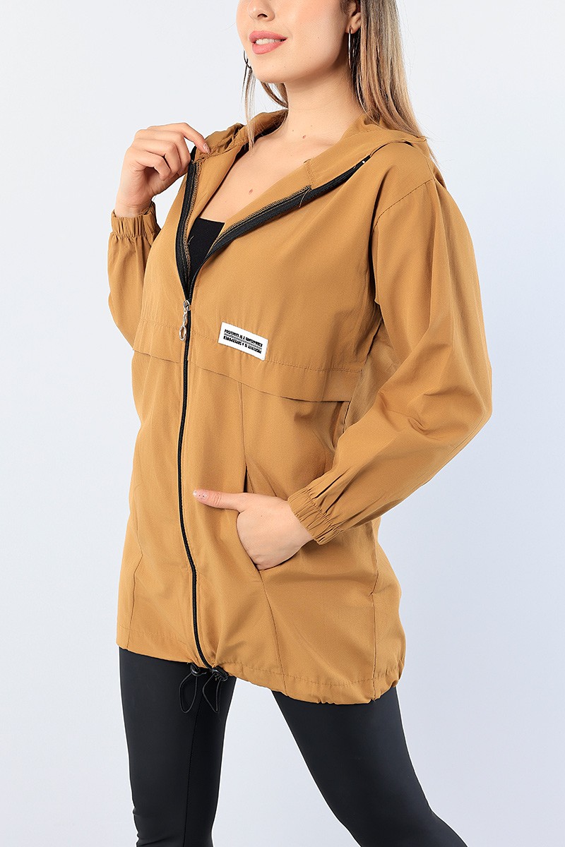 Taba Beli Sıkmalı Bayan İnce Mevsimlik Mont 75127