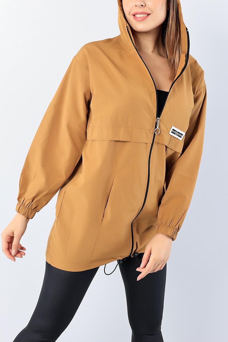 Taba Beli Sıkmalı Bayan İnce Mevsimlik Mont 75127