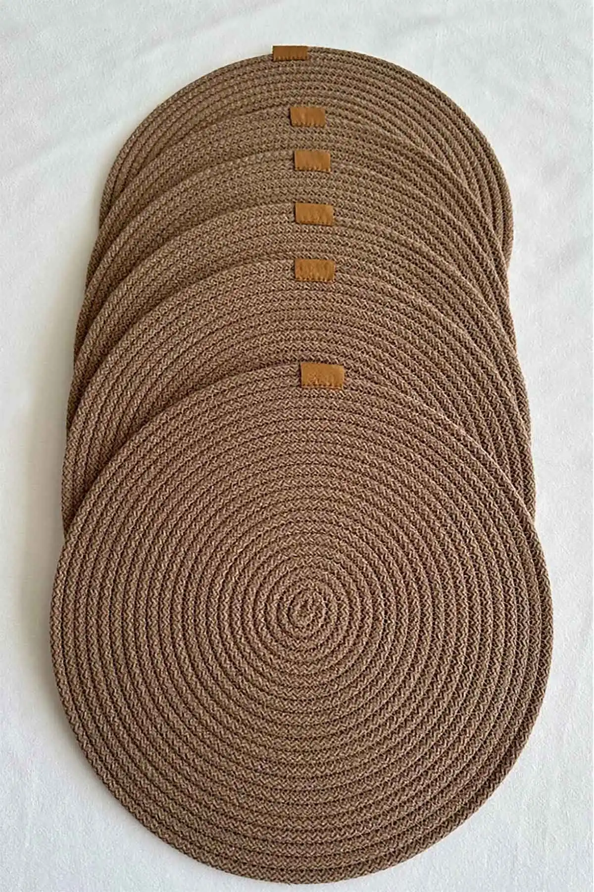 Taba Bella Home 6'lı Örgü Supla - Amerikan Servis Lüx Sunum Tabak Altlığı - Çeyiz Takımı 434960