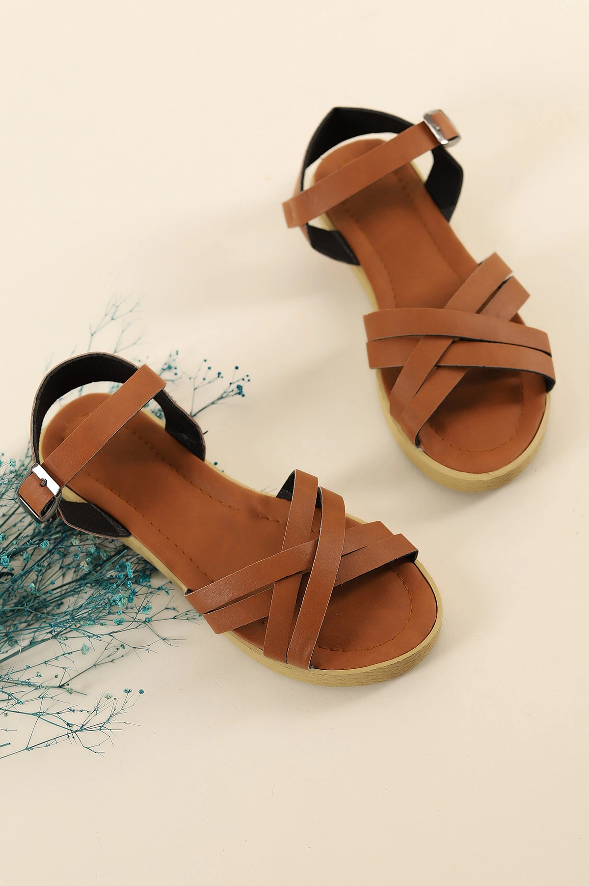 Taba Çapraz Bantlı Kadın Sandalet 285349