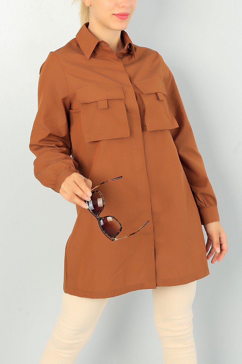 Taba Cepli Poplin Gömlek Tunik 67475