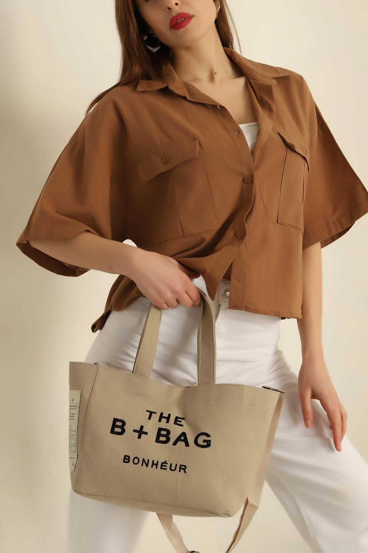 Taba Çift Cep Keten Gömlek 259692