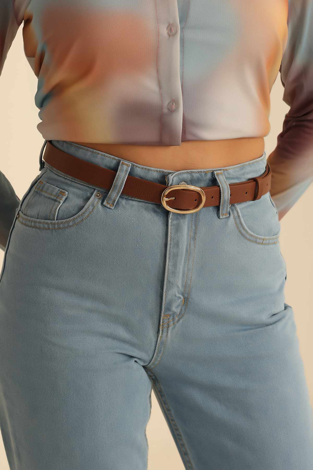 Taba Oval Gold Tokalı Kemer 198633