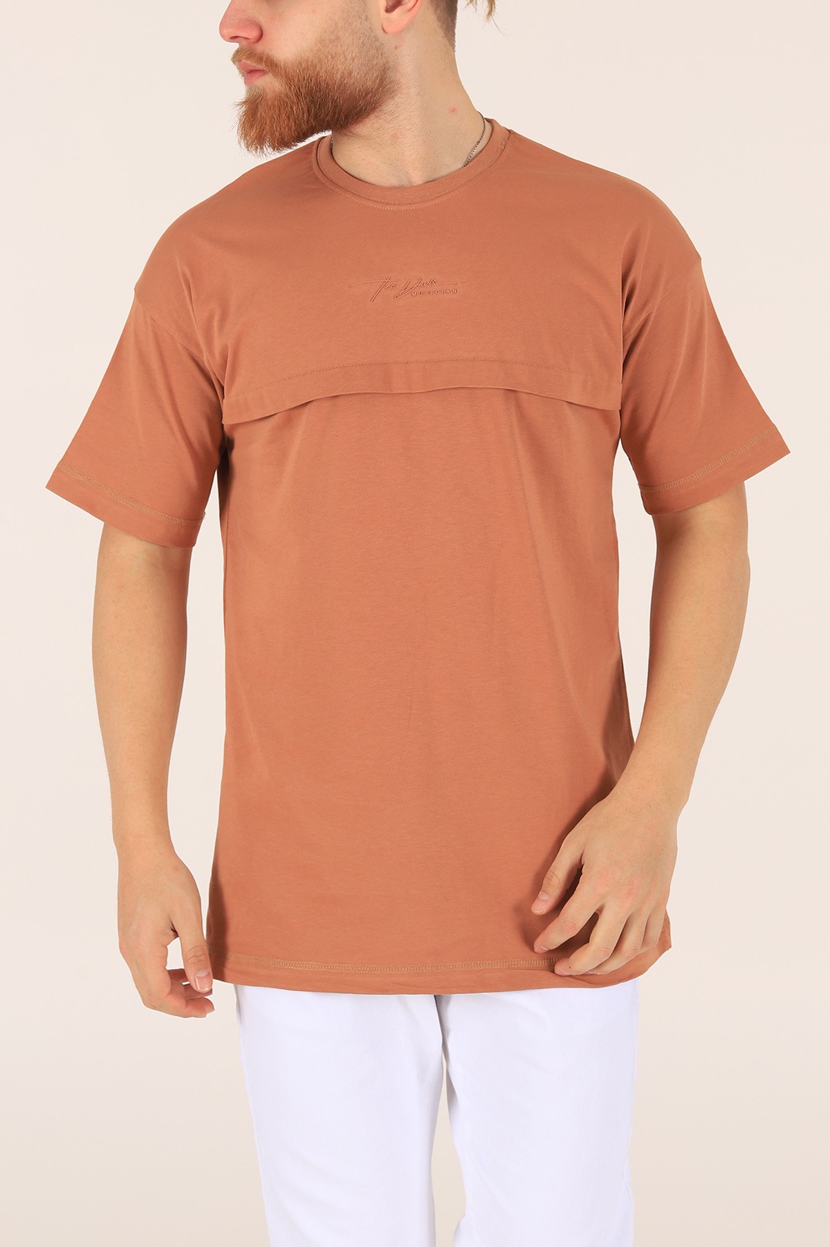 Taba İmza Detaylı Parçalı Oversize Tişört 165226