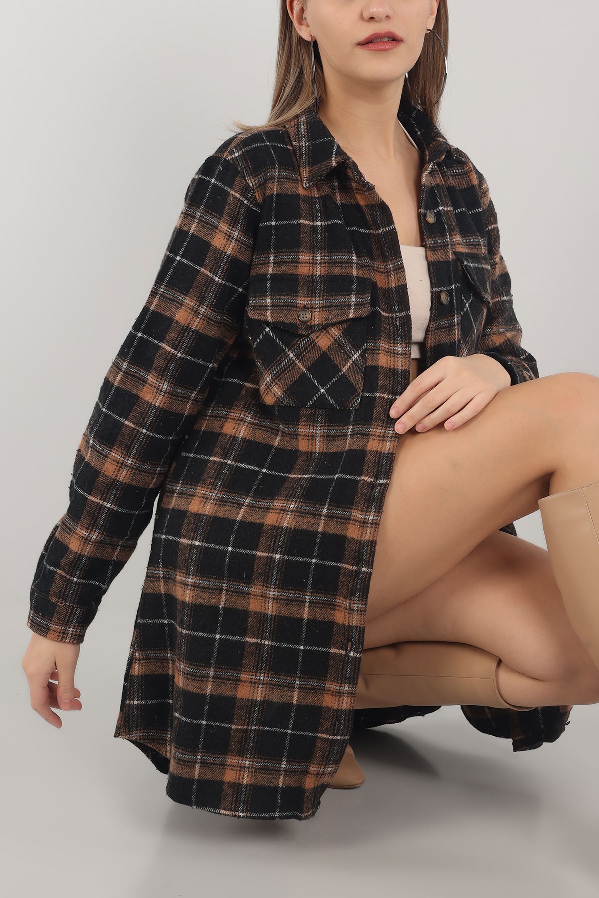 Taba Kaşe Gömlek Tunik 152822