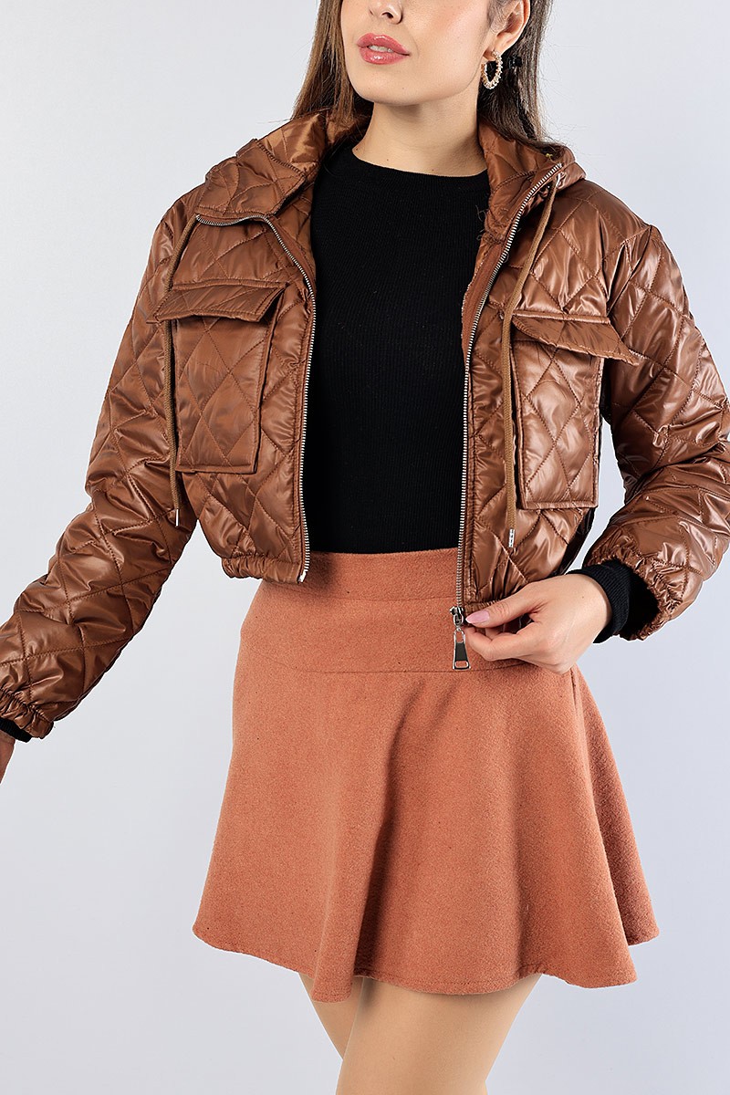 Taba Kısa Bayan Kapitone Mont 81429