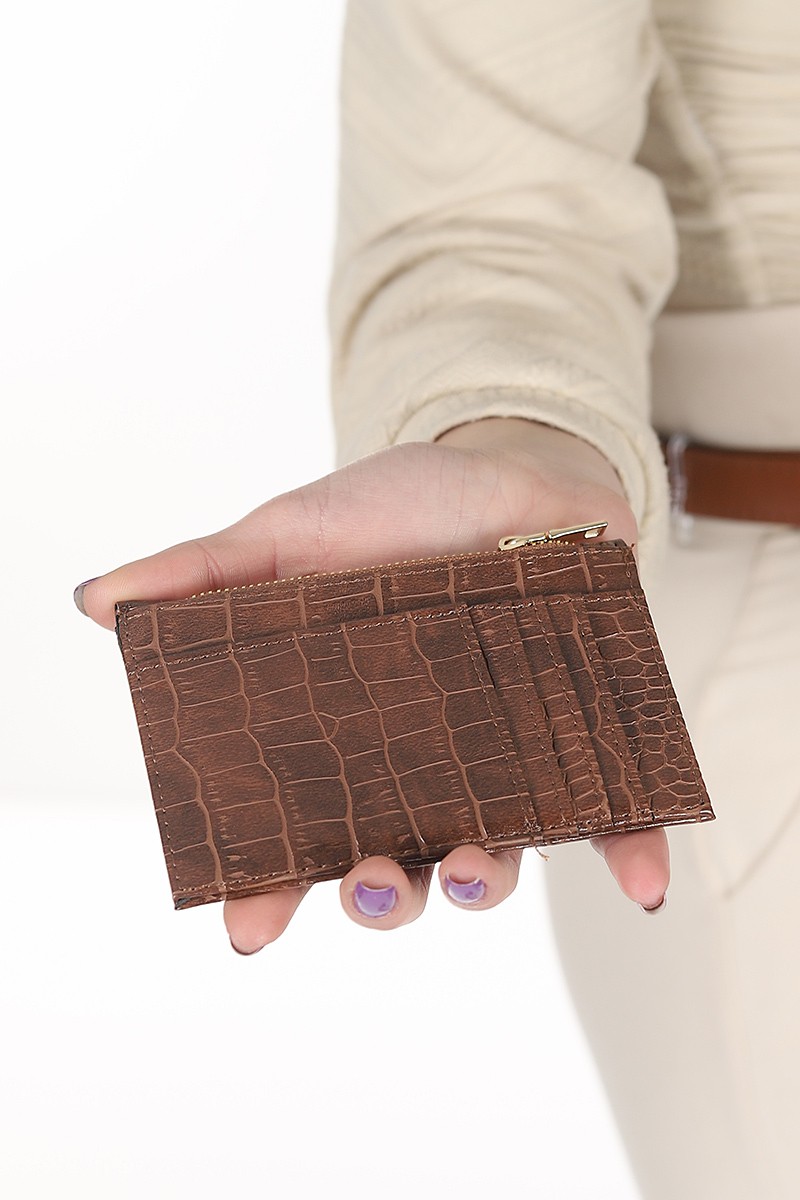Taba 1040 Kroko Desen Bozuk Para Hazneli Fermuarlı Kartlık Cüzdan 103987