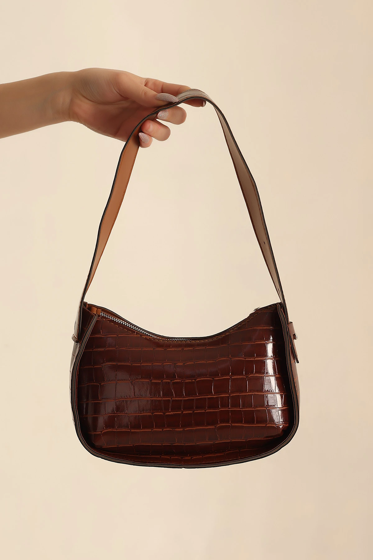 Taba Kroko Desen El ve Omuz Çantası 246897