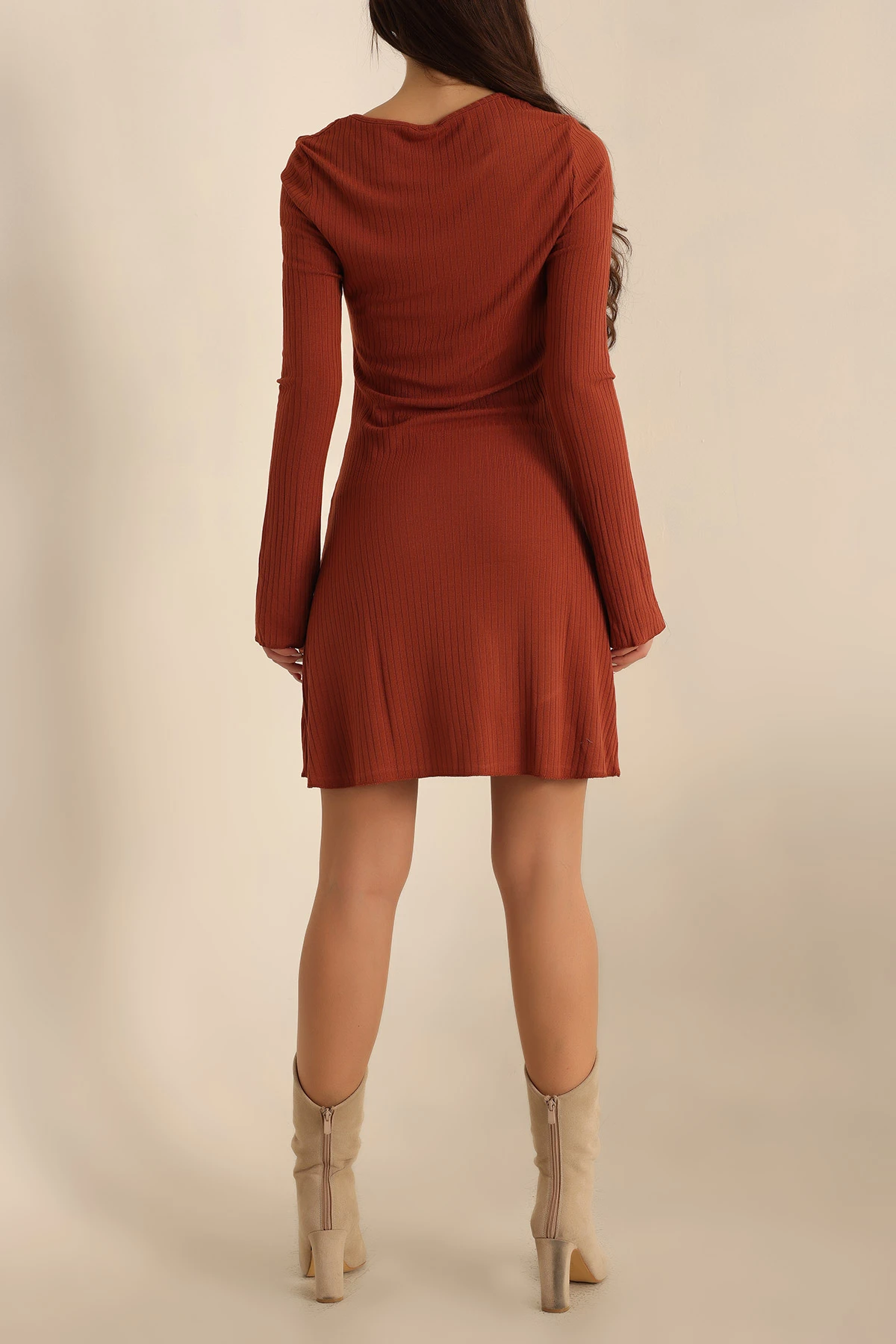 Taba Likralı Yeni Sezon Elbise 228534