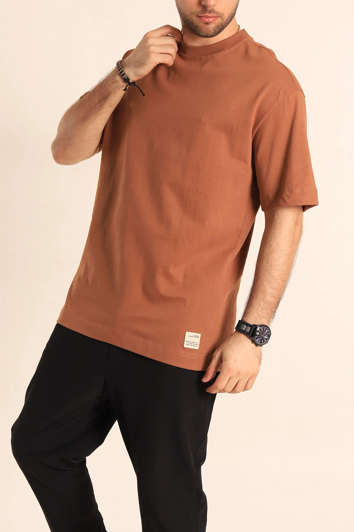 Taba Oversize Suprem Basic Erkek Tişört 254692