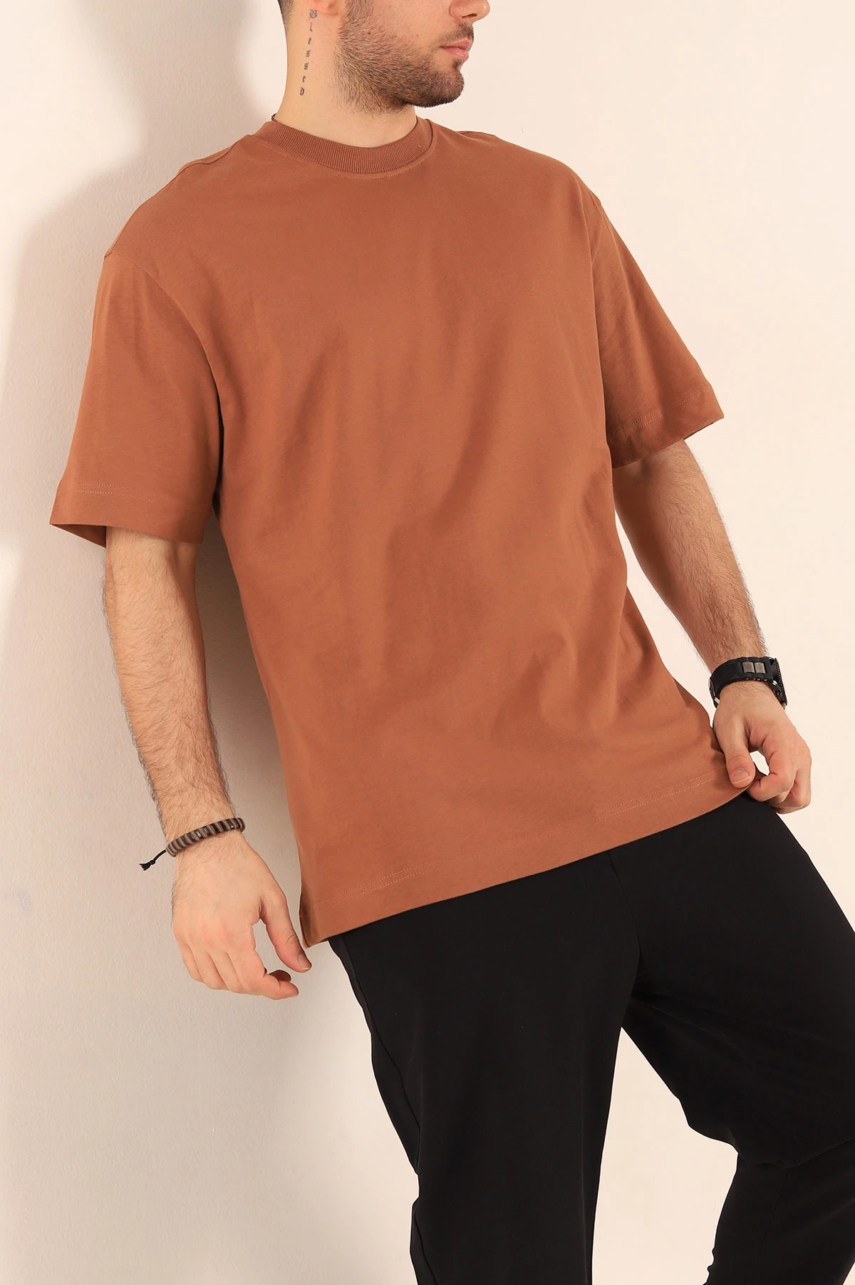Taba Oversize Suprem Basic Erkek Tişört 254692