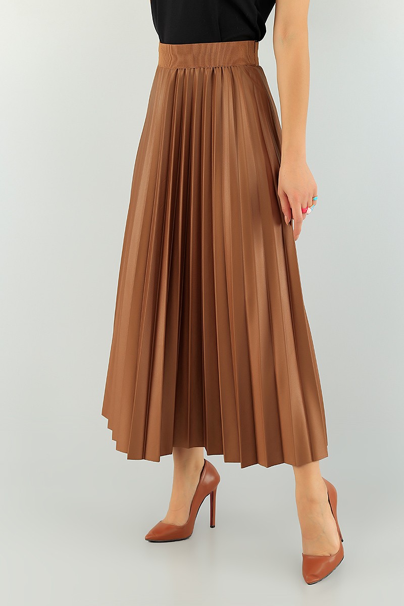 Taba Pileli Beli Lastikli Etek 74854