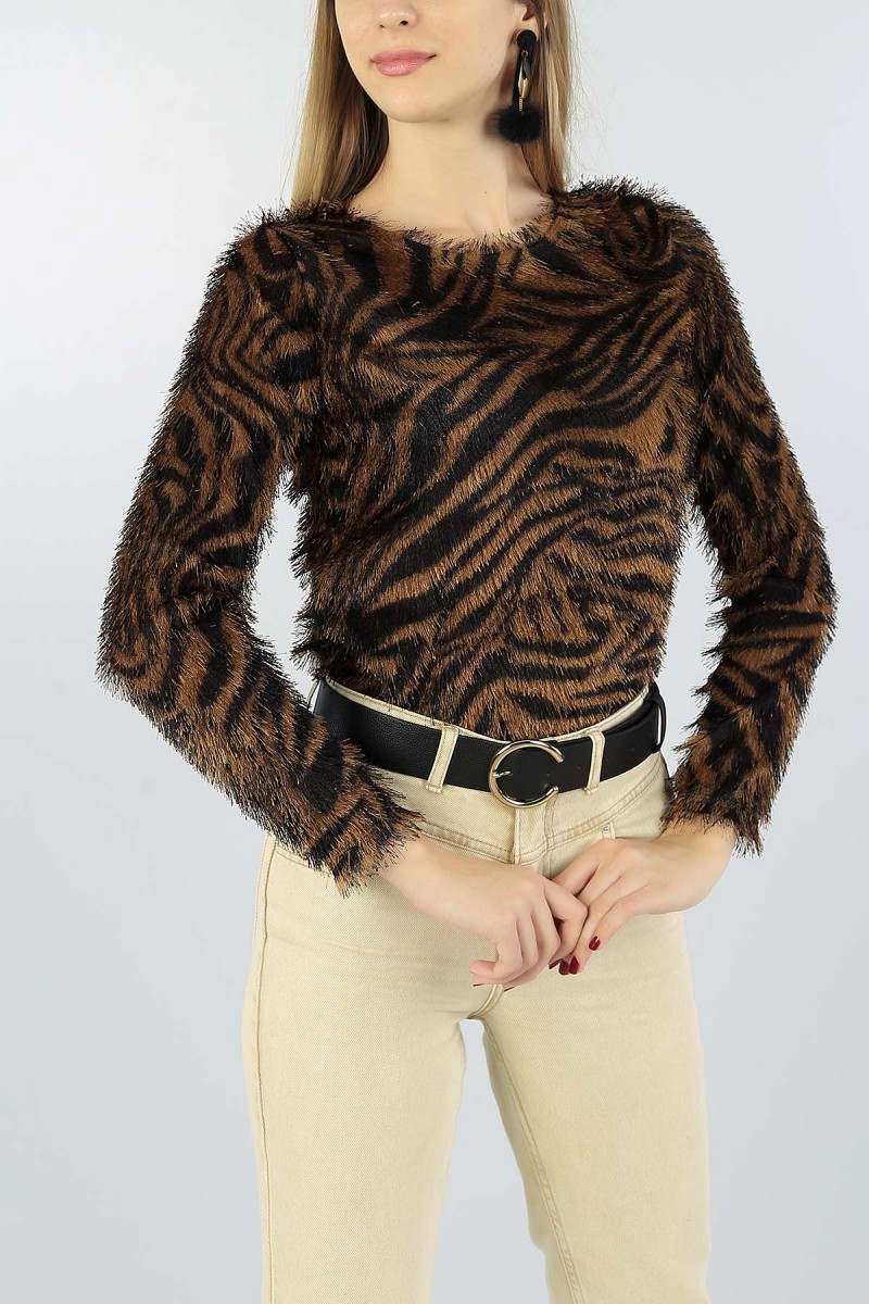 Taba Zebra Desenli Sakallı Bluz 51194