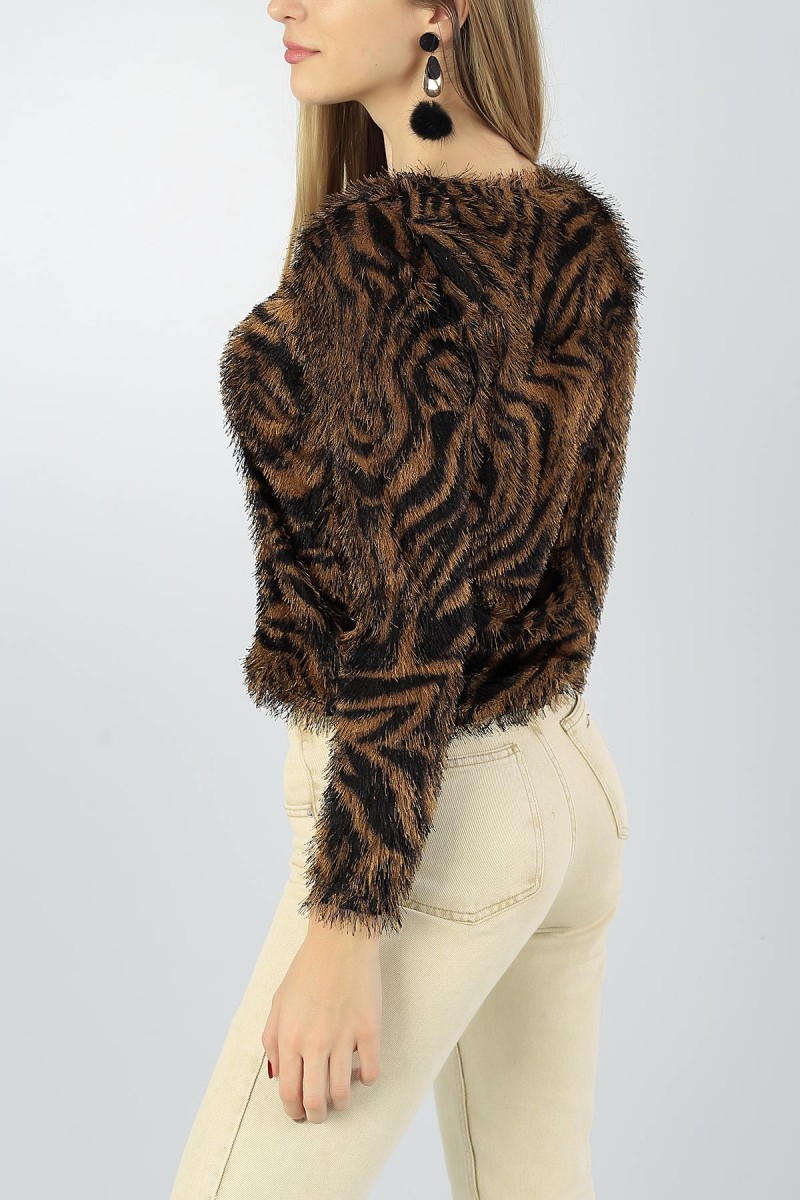 Taba Zebra Desenli Sakallı Bluz 51194