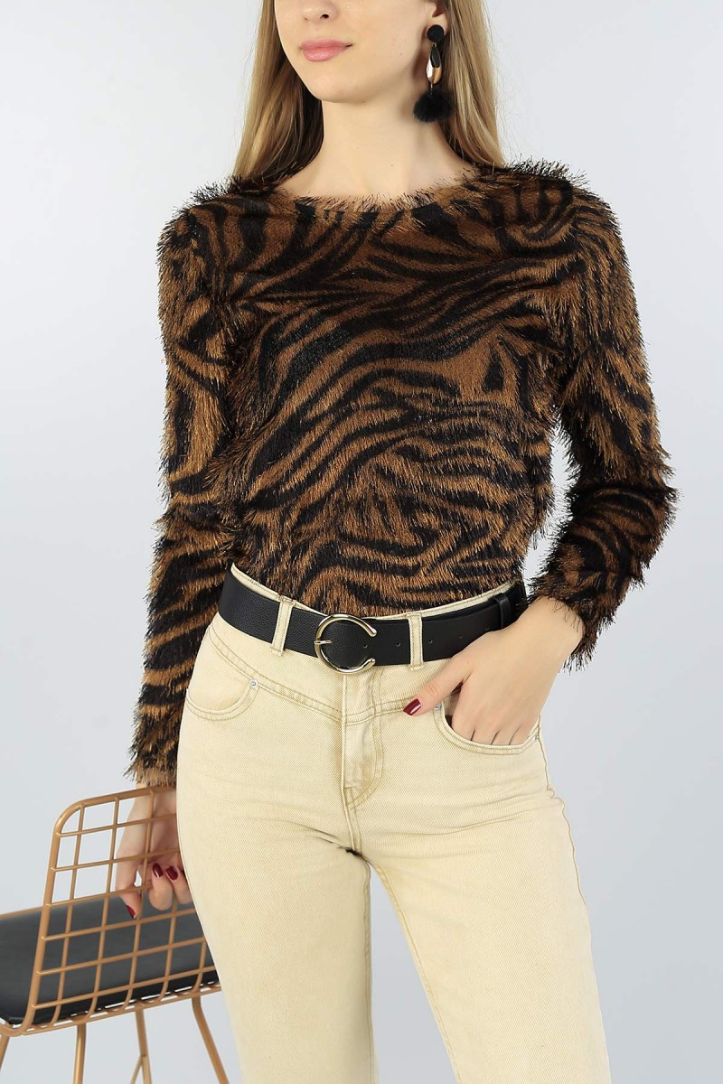 Taba Zebra Desenli Sakallı Bluz 51194