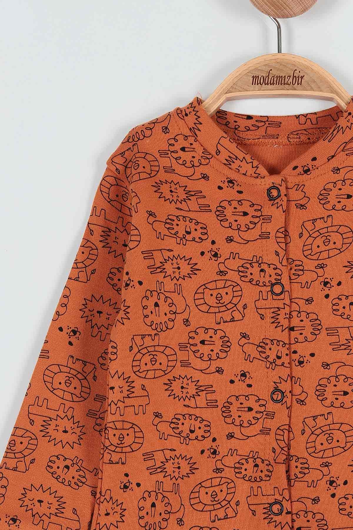 Tarçın (6-12 Ay) Aslan Baskılı Erkek Bebe Pijama Takımı 186685